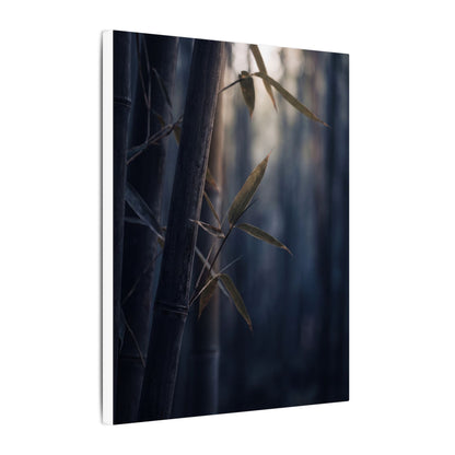 Dark Japandi Bamboo Grove in Dawn | Moody Minimal Canvas Art