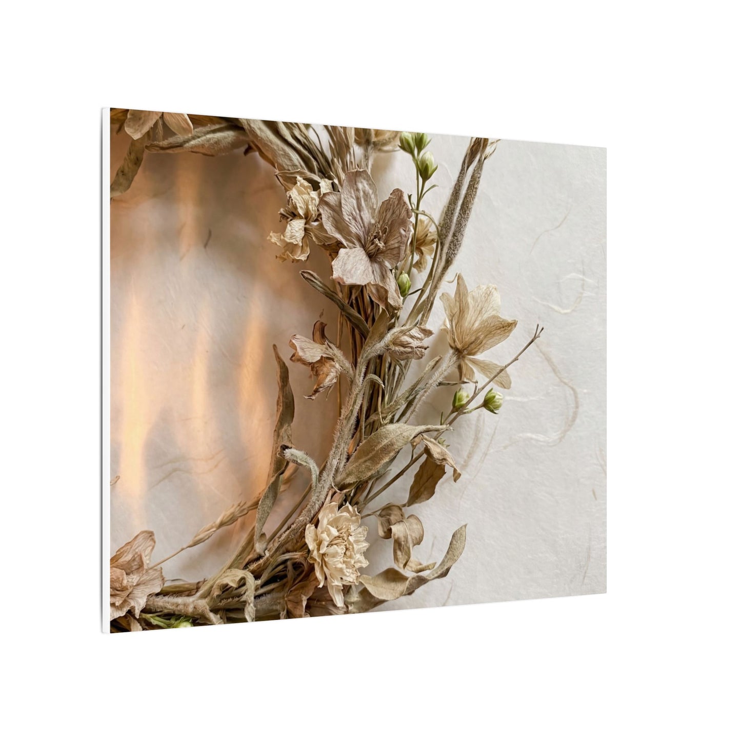 Dried Flowers Japanese Pattern Canvas Art | Neutral Japandi Art