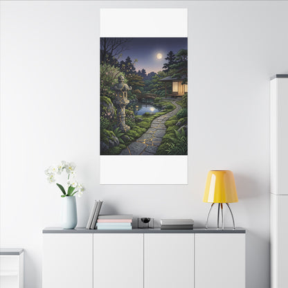 Spring Moonlit Garden Gold Vein Canvas Art | Resilient Decor