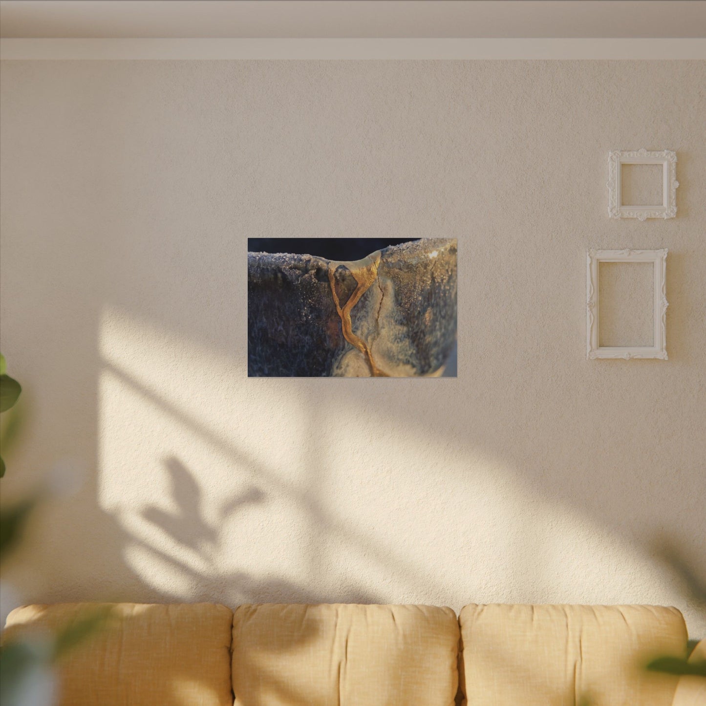 Winter Ceramic Bowl Gold Vein Canvas Art | Healing Decor