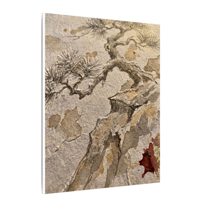 Pine Tree Canvas Art | Winter Japandi Japanese Pattern Art