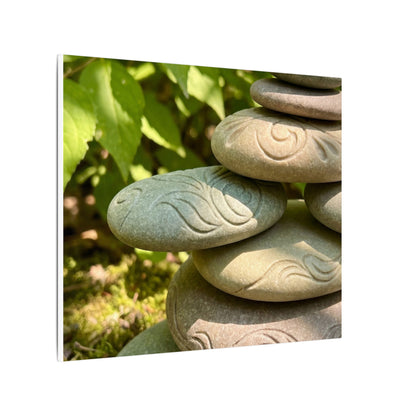 River Stones Summer Canvas Art | Japandi Earthy Design