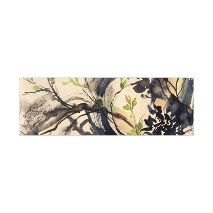 Ma Shadow Play Canvas Art - Dark Japandi Charcoal Ink