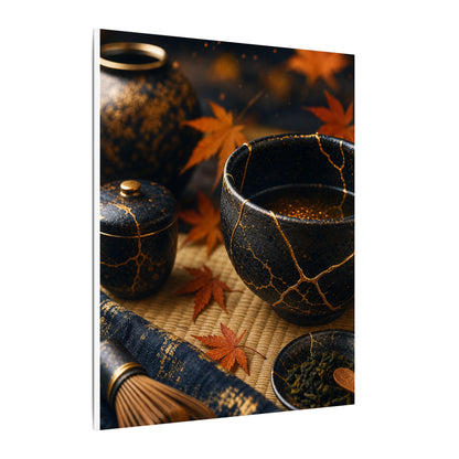 Seijaku Tea Ceremony Canvas Art - Kintsugi Gold Repair