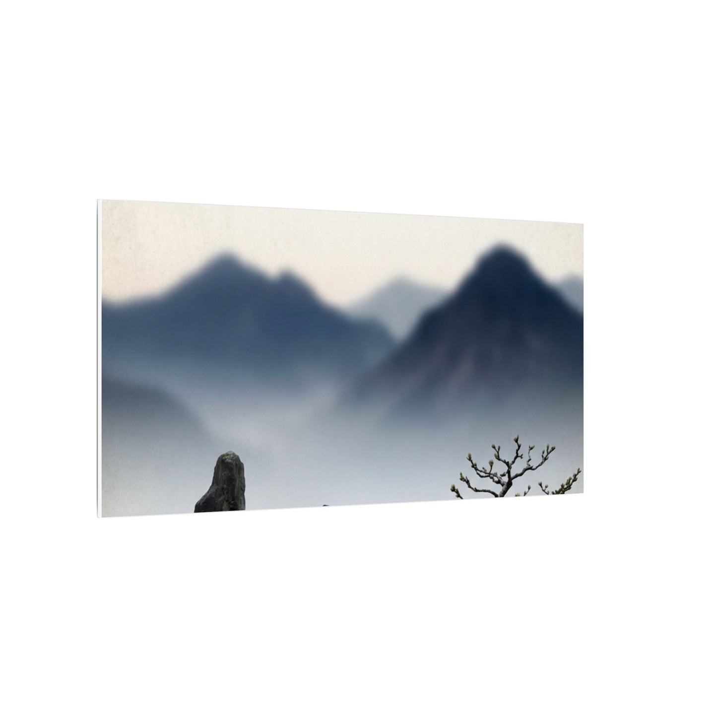 Mountain Mist Karesansui Canvas Art | Contemplative Zen Art