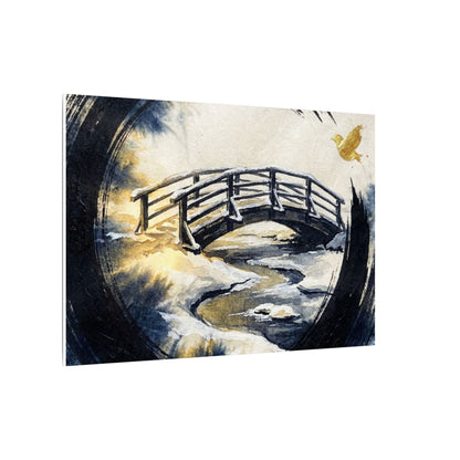 Autumn Ink Brushstroke Karesansui Canvas Art | Peaceful Decor