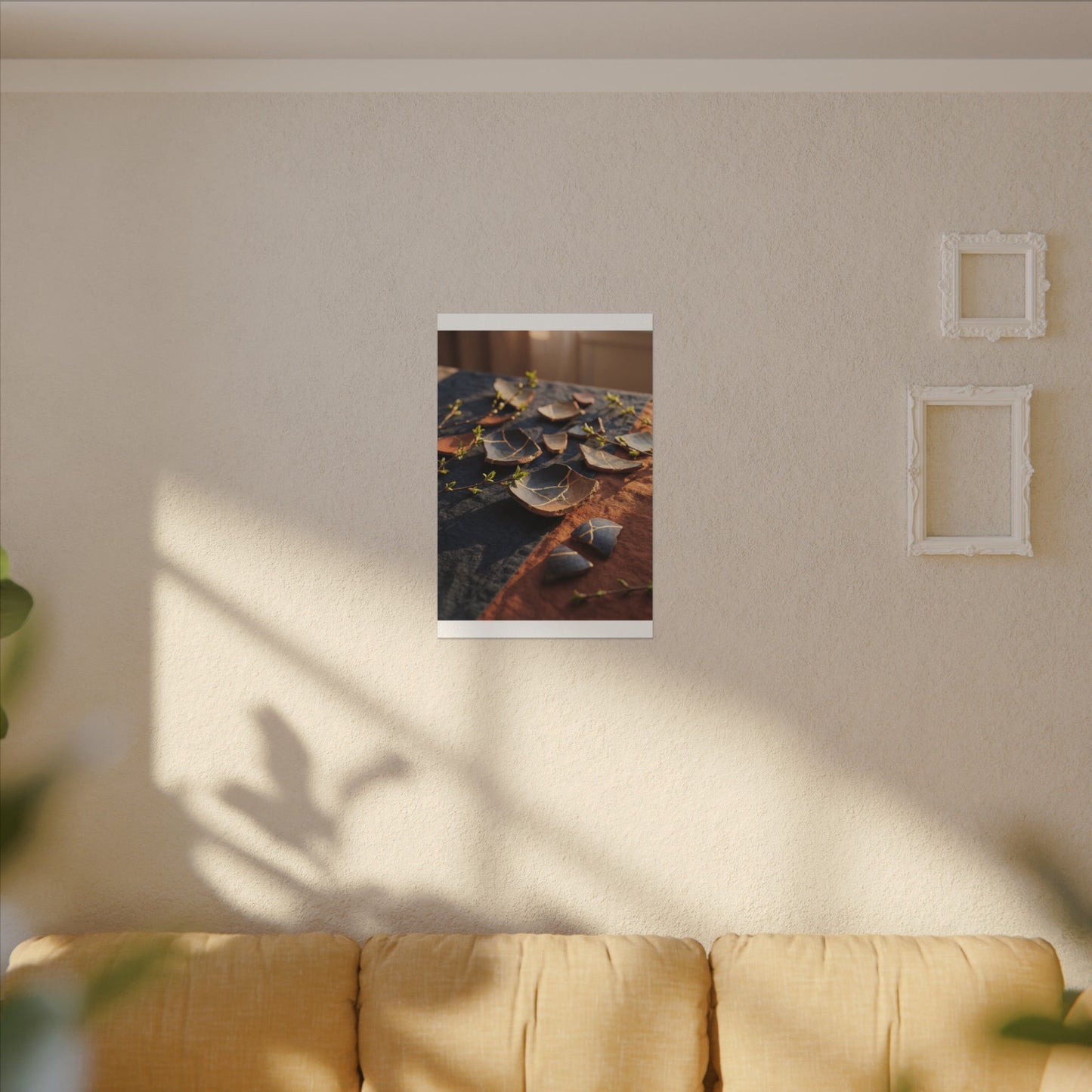 Spring Broken Pottery Gold Vein Canvas Art | Philosophical Decor