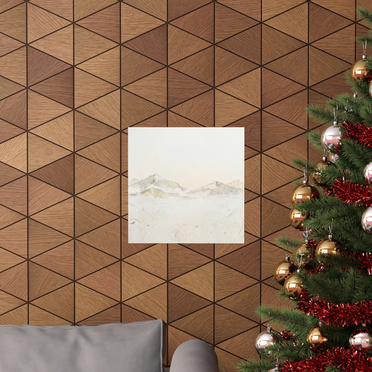 Winter Mountain Mist Texture Wall Art Print | Elegant Decor