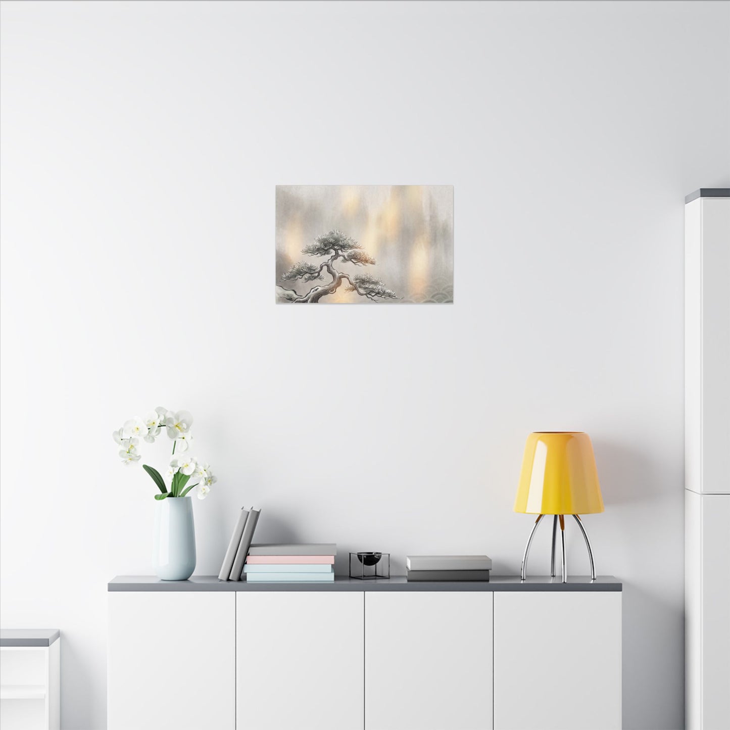 Pine Tree Canvas Art | Winter Japandi Japanese Pattern Art