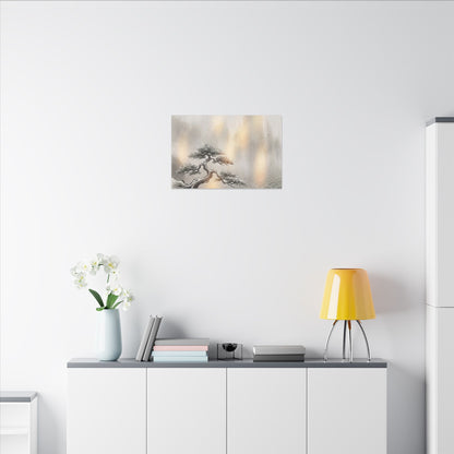 Pine Tree Canvas Art | Winter Japandi Japanese Pattern Art