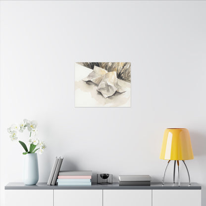 Paper Fold Watercolor Canvas Art | Warm Japandi Art