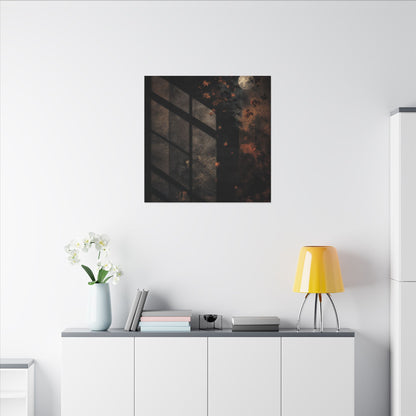 Sophisticated Shadow Play Canvas Art - Dark Texture Dark Japandi