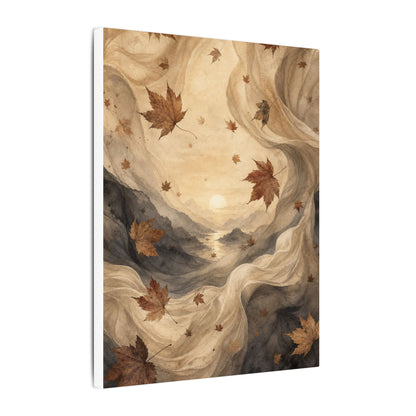 Autumn Silk Drape Watercolor Canvas Art | Earthy Decor