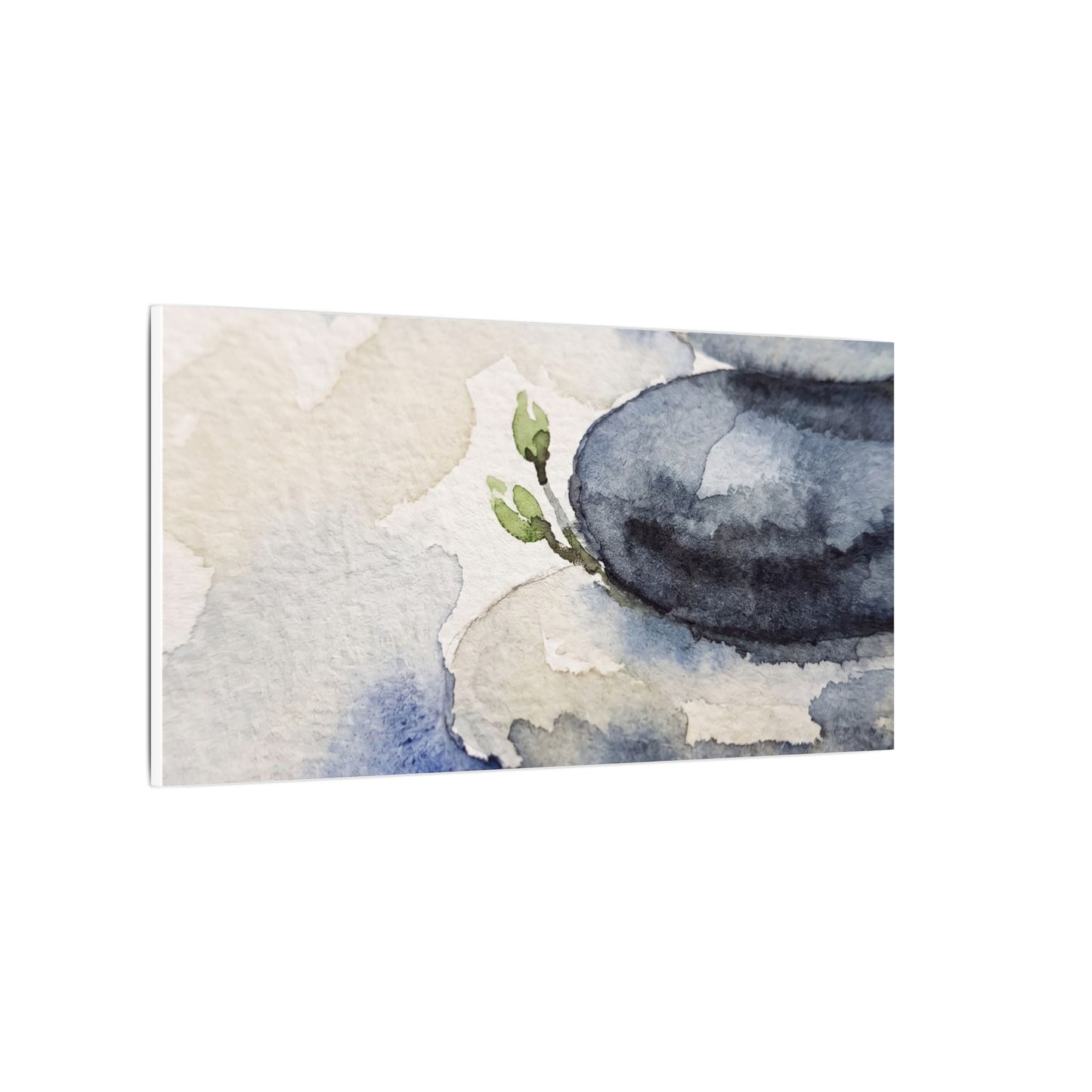 River Stones Watercolor Canvas Art | Cozy Japandi Art