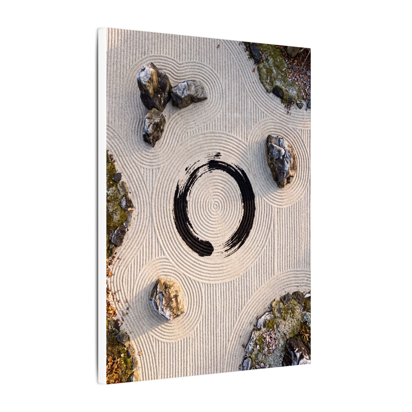 Rock Garden Canvas Art | Winter Zen Enso Art