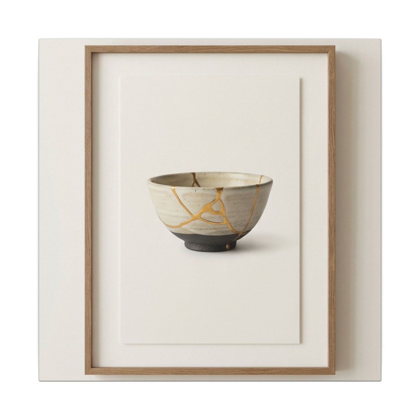 Kintsugi Charcoal Canvas Art
