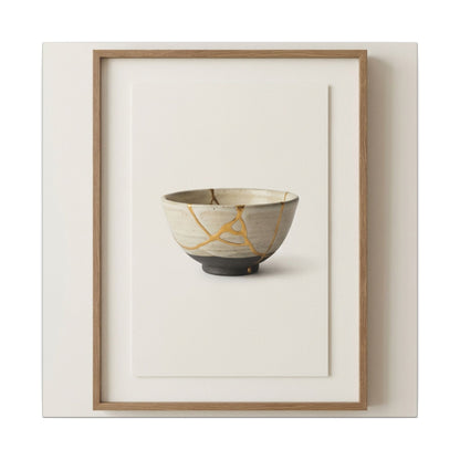 Kintsugi Charcoal Canvas Art