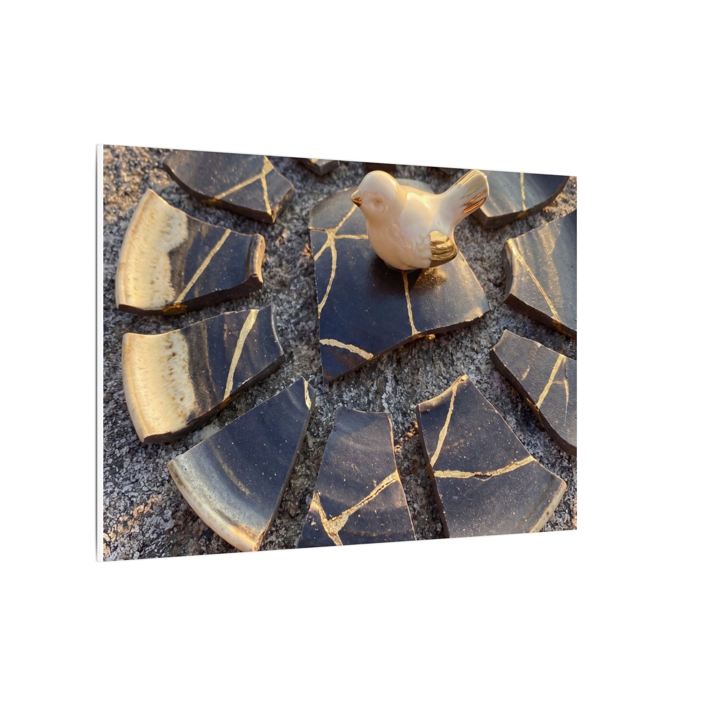 Golden Hour Broken Pottery Canvas Art - Kintsugi Datsuzoku