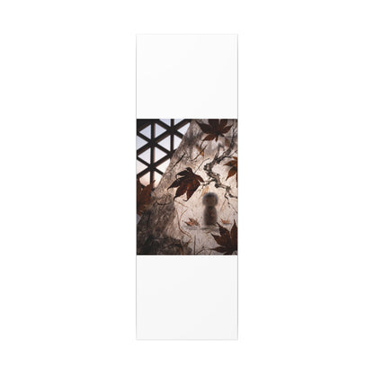Shoji Screen Autumn Canvas Art | Dark Japandi Atmospheric Design