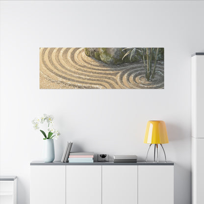 Rock Garden Winter Canvas Art | Zen Peaceful Design