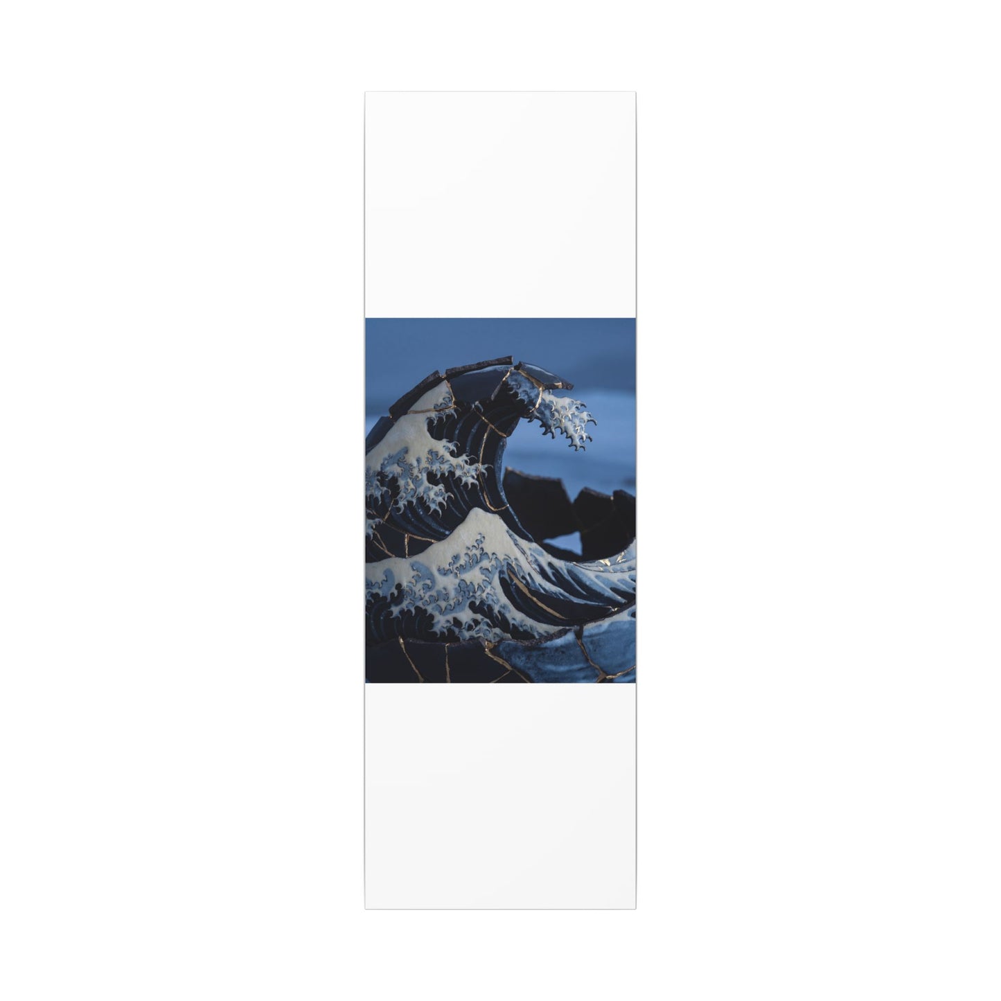 Ocean Wave Canvas Art | Winter Kintsugi Gold Repair Art