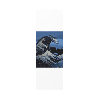 Ocean Wave Canvas Art | Winter Kintsugi Gold Repair Art