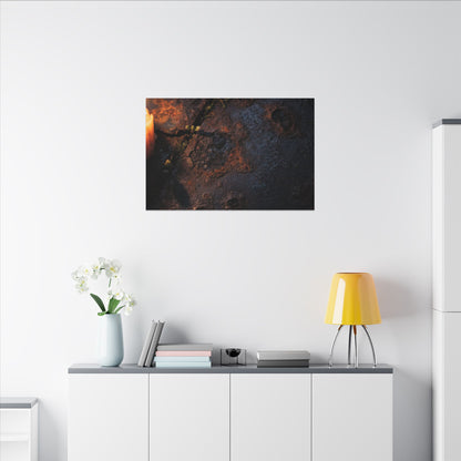 Candlelight Rust Patina Canvas Art - Dark Japandi Ma