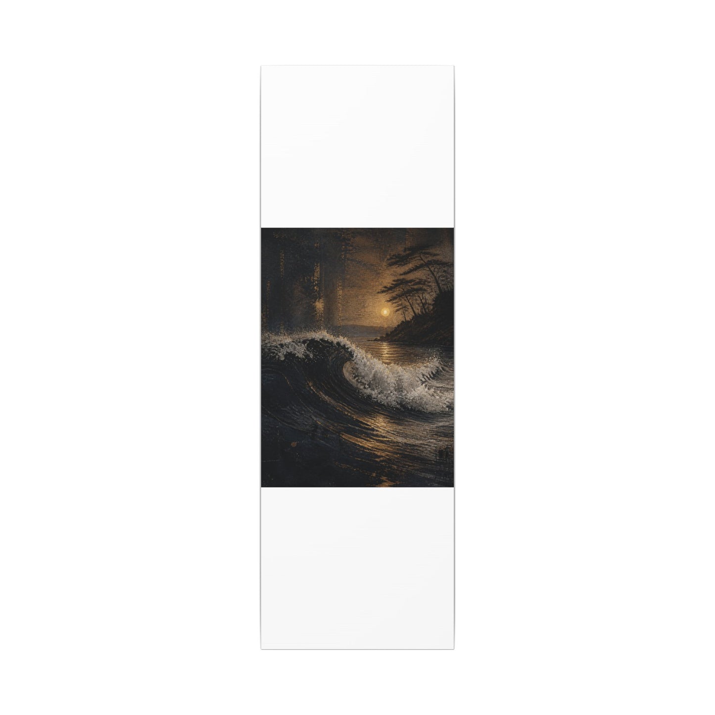 Ocean Wave Dark Texture Canvas Art | Bold Dark Japandi Art
