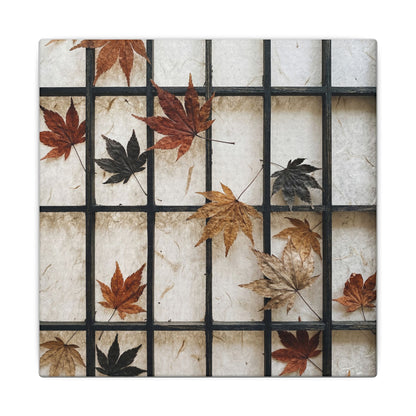 Japandi Shoji Screen in Overcast | Texture Canvas Art