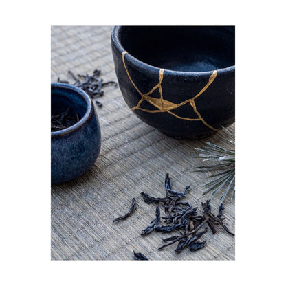 Philosophical Tea Ceremony Wall Art Print - Gold Vein Kintsugi