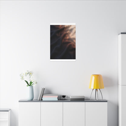 Dark Japandi Silk Drape in Dawn | Shadow Zen Canvas Art