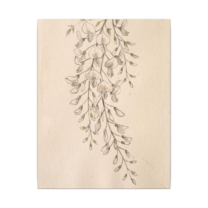 Japandi Wisteria in Golden Hour | Minimal Line Canvas Art