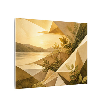 Golden Hour Paper Fold Canvas Art - Japandi Ma