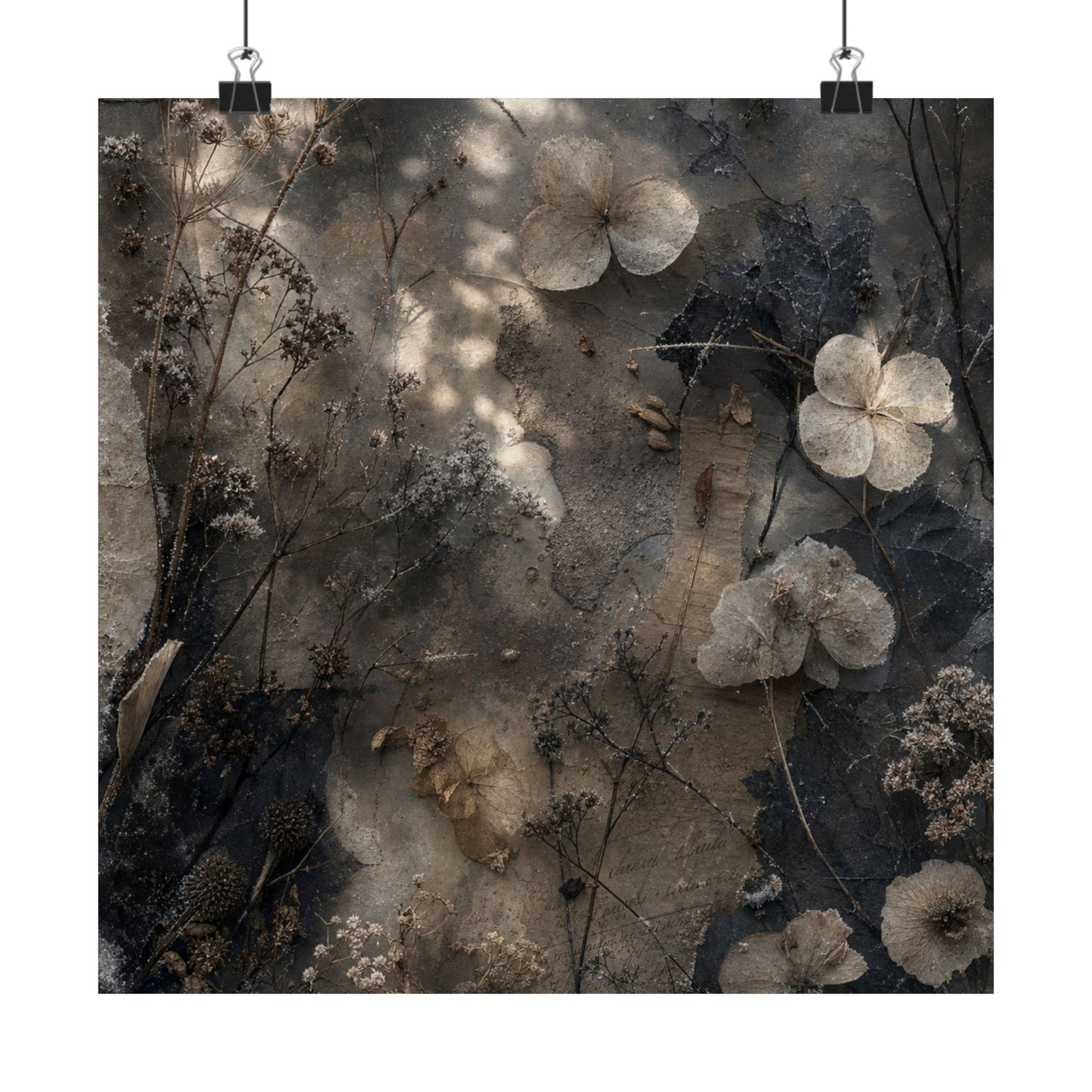 Mono No Aware Dried Flowers Wall Art Print - Japandi Texture