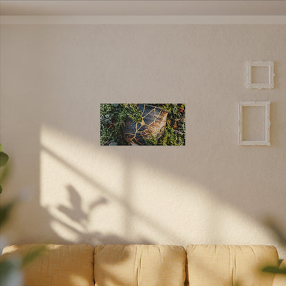 Artful Moss Close Up Canvas Art - Gold Repair Kintsugi