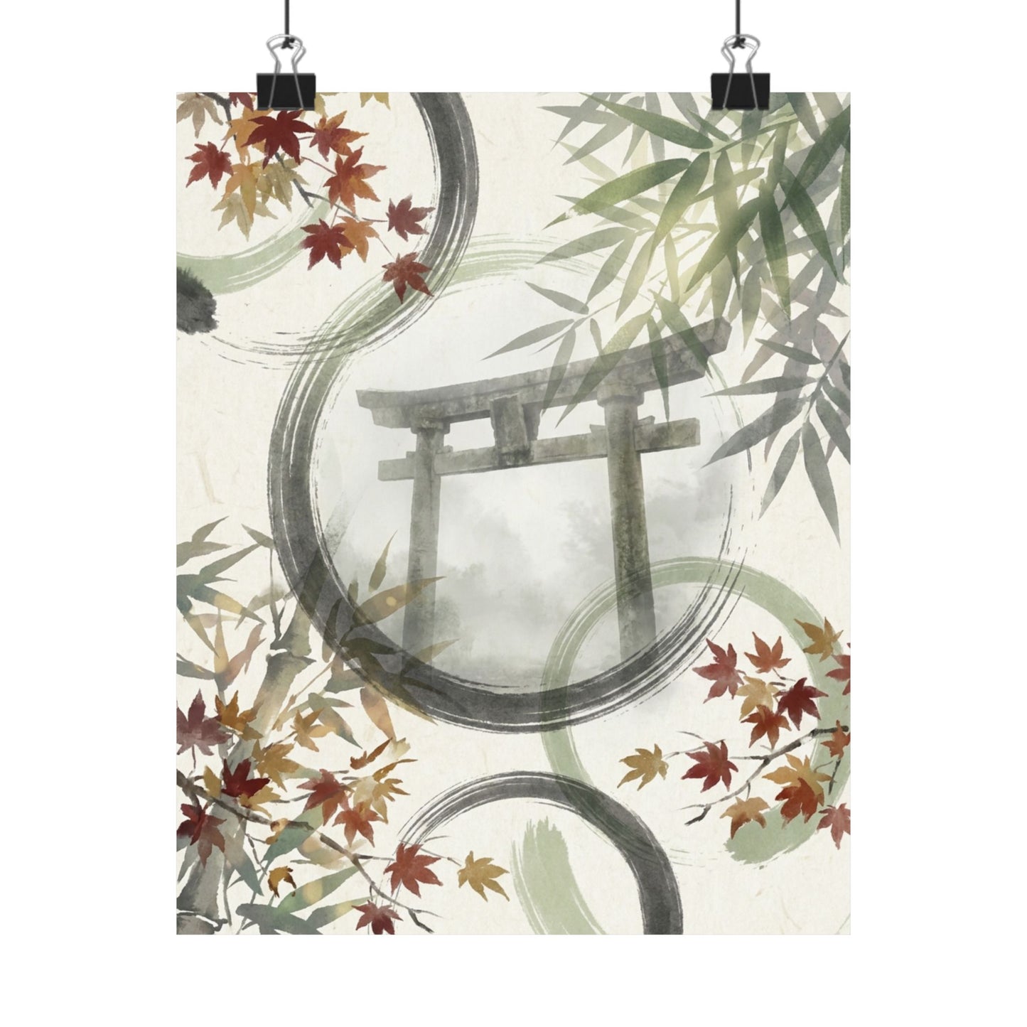 Peaceful Torii Gate Wall Art Print - Enso Zen