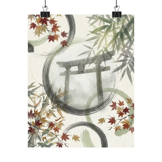 Peaceful Torii Gate Wall Art Print - Enso Zen