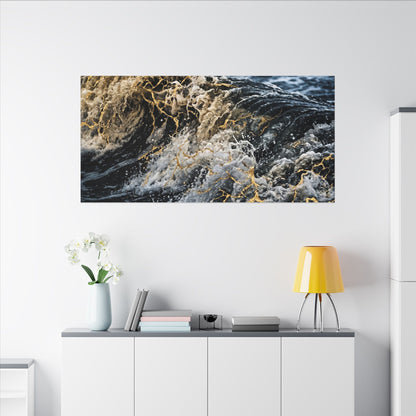 Ocean Wave Winter Canvas Art | Kintsugi Artful Design