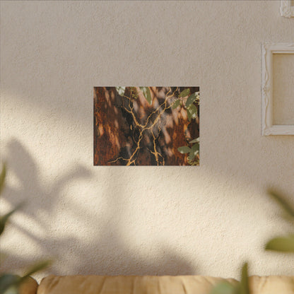 Kanso Rust Patina Canvas Art - Kintsugi Gold Vein