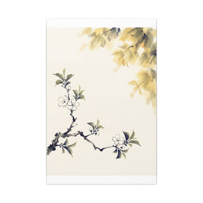 Kanso Cherry Blossom Canvas Art - Zen Sumi E
