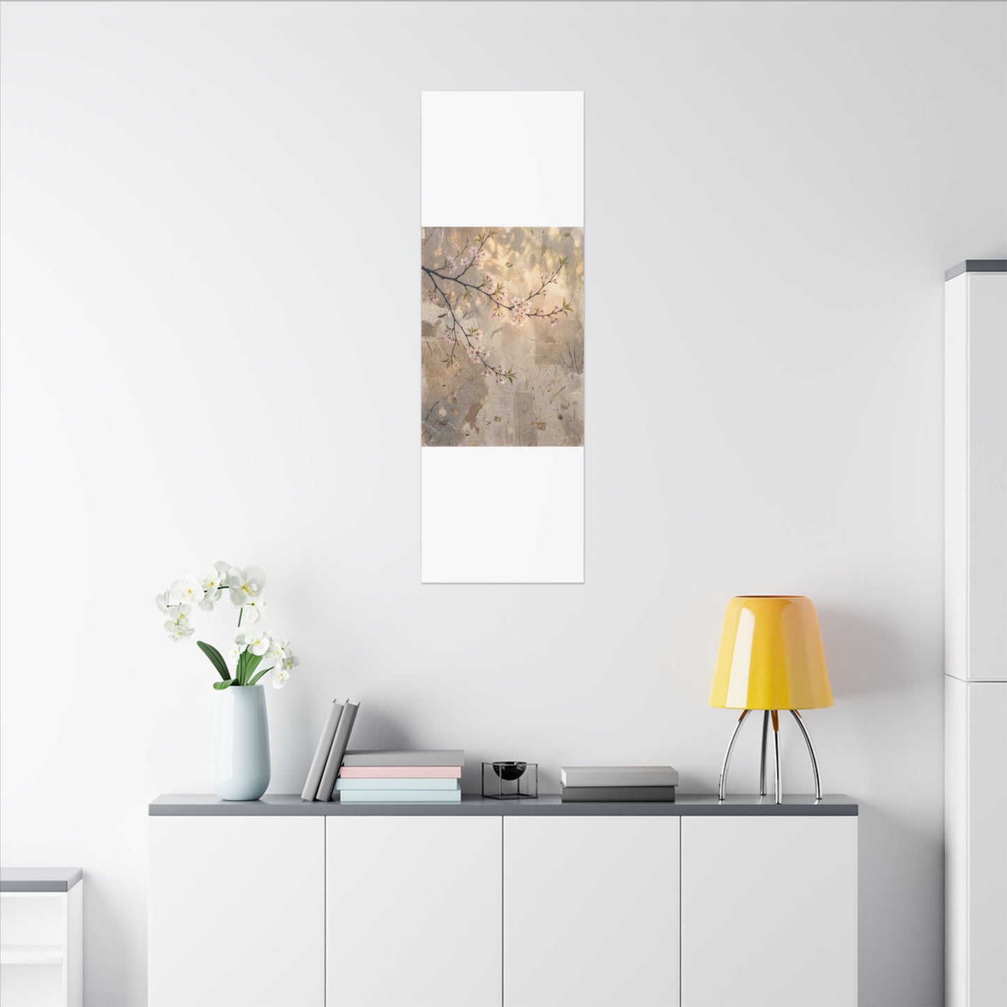 Summer Cherry Blossom Texture Canvas Art | Neutral Decor