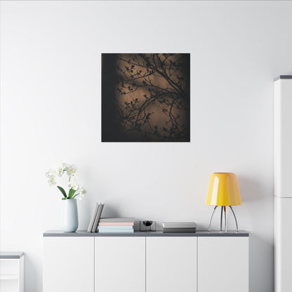 Dark Japandi Shadow Play in Golden Hour | Shadow Zen Canvas Art