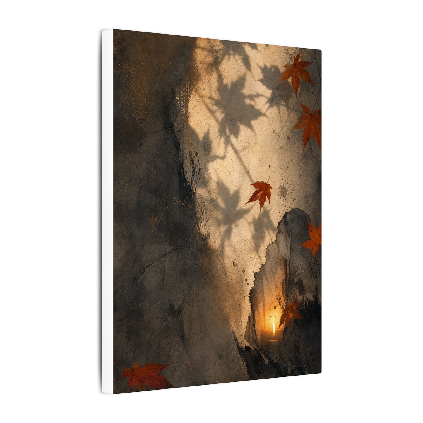 Shadow Play Texture Canvas Art | Neutral Japandi Art