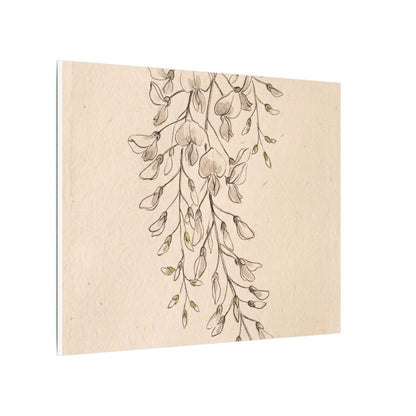 Japandi Wisteria in Golden Hour | Minimal Line Canvas Art