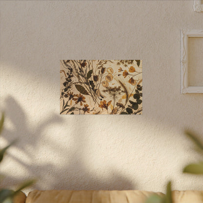 Dried Flowers Summer Canvas Art | Japandi Neutral Design