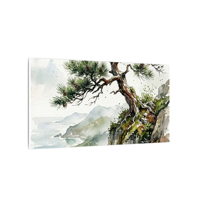 Pine Tree Spring Canvas Art | Japandi Neutral Design