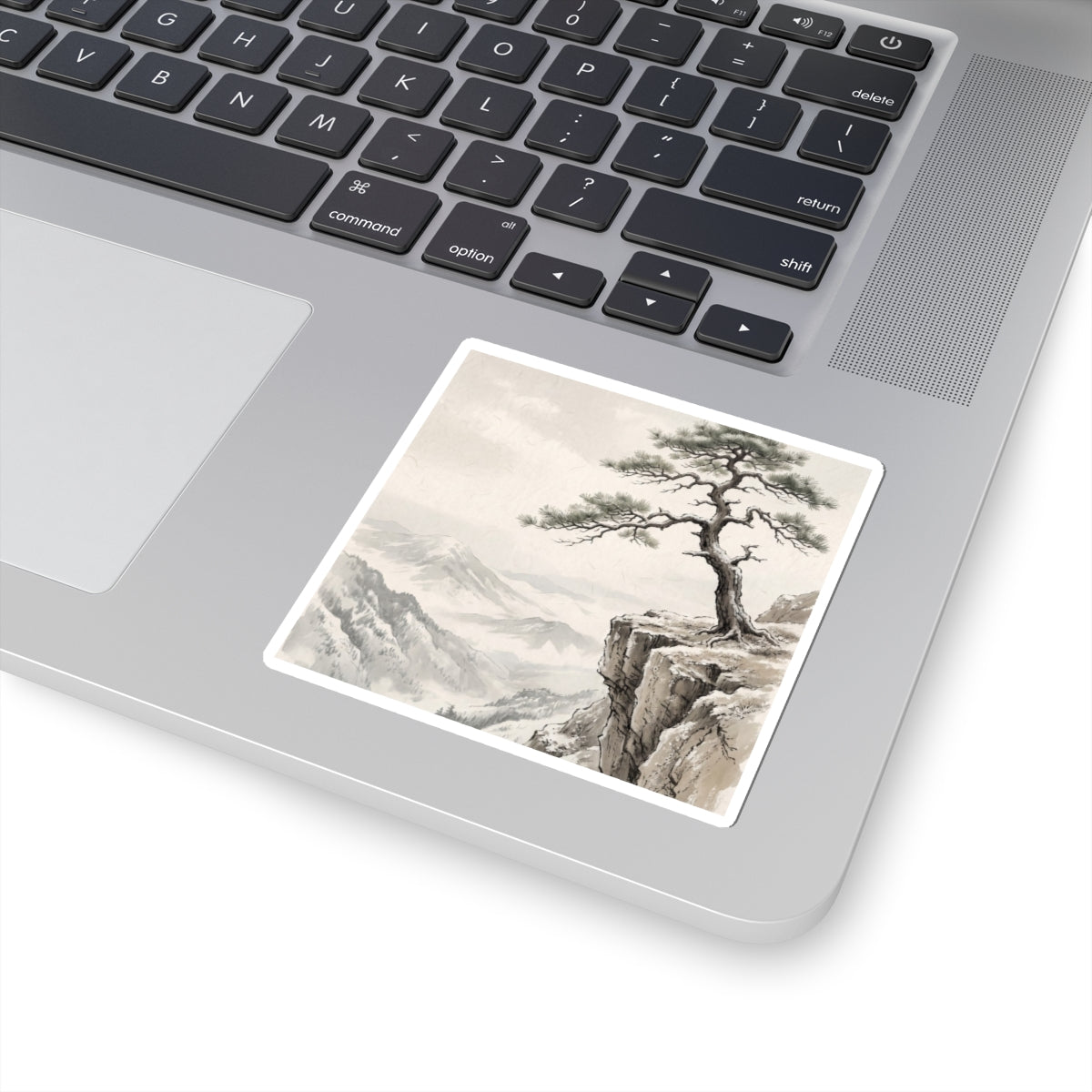 Neutral Pine Tree Sticker - Japanese Pattern Japandi