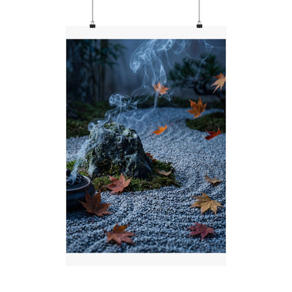 Incense Smoke Autumn Wall Art Print | Zen Peaceful Design