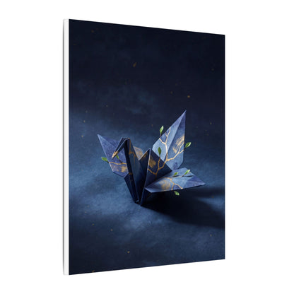 Kintsugi Paper Fold in Moonlight | Crackle Gold Canvas Art