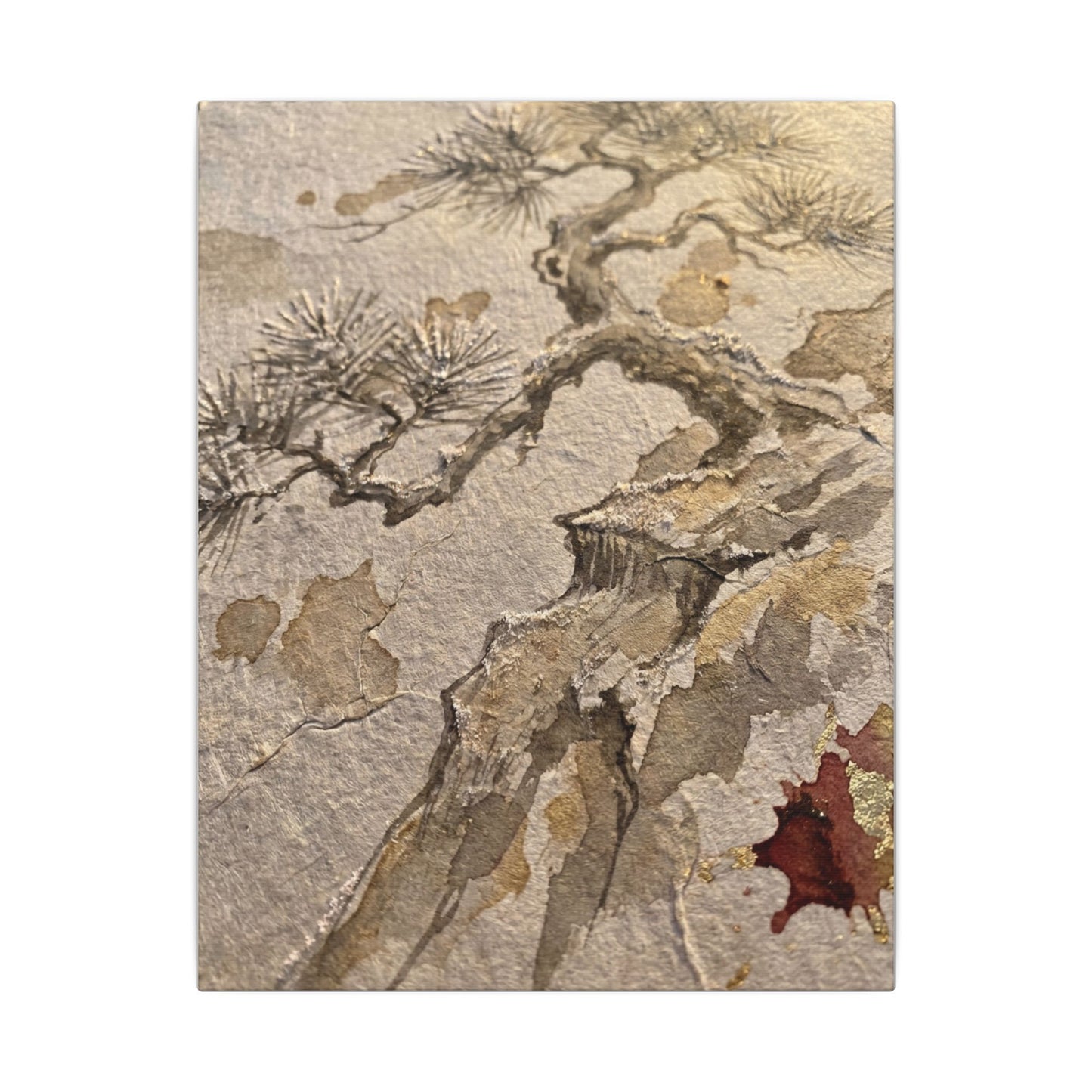 Pine Tree Canvas Art | Winter Japandi Japanese Pattern Art